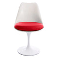 Tulip Style Armless Accent Chair with Upholstered Seat for Living Room or Bedroom