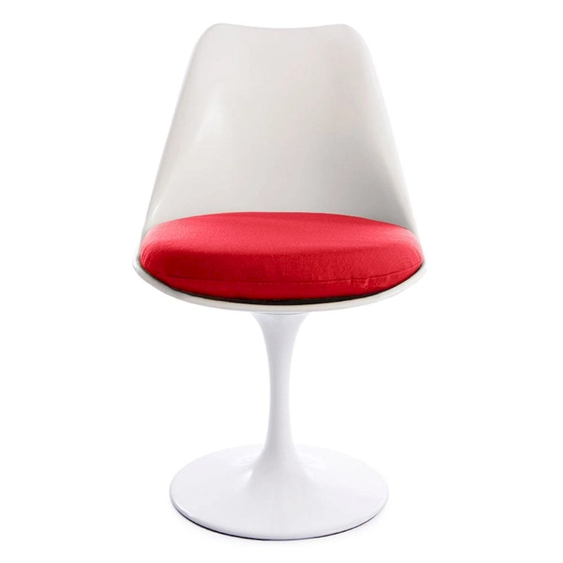 Tulip Style Armless Accent Chair with Upholstered Seat for Living Room or Bedroom