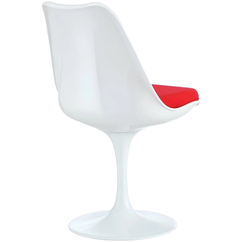 Tulip Style Armless Accent Chair with Upholstered Seat for Living Room or Bedroom
