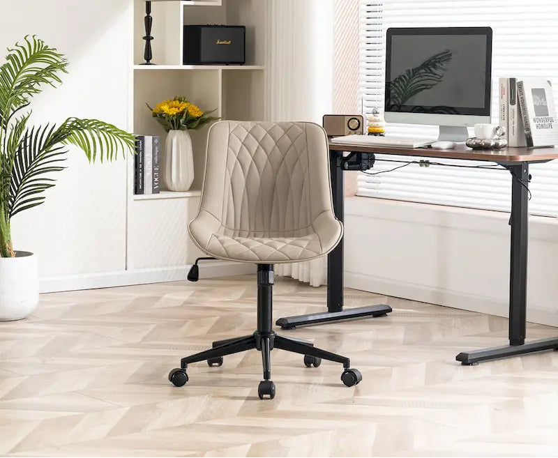 Armless Home Office Desk Chairs with Wheels Rolling Task Chair