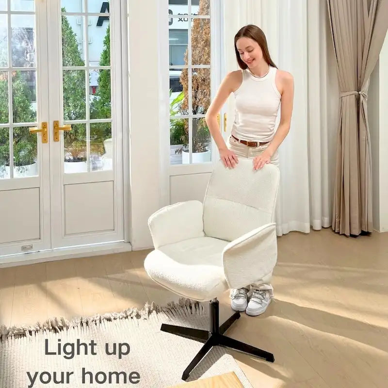 Upholstered Accent Chair Swivel Side Chair with Armrest