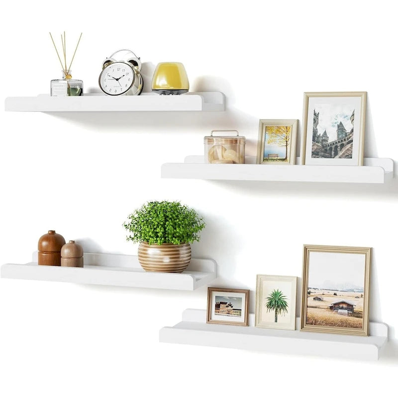 white Floating Shelves for Wall Set of 4,,15.6 Inch