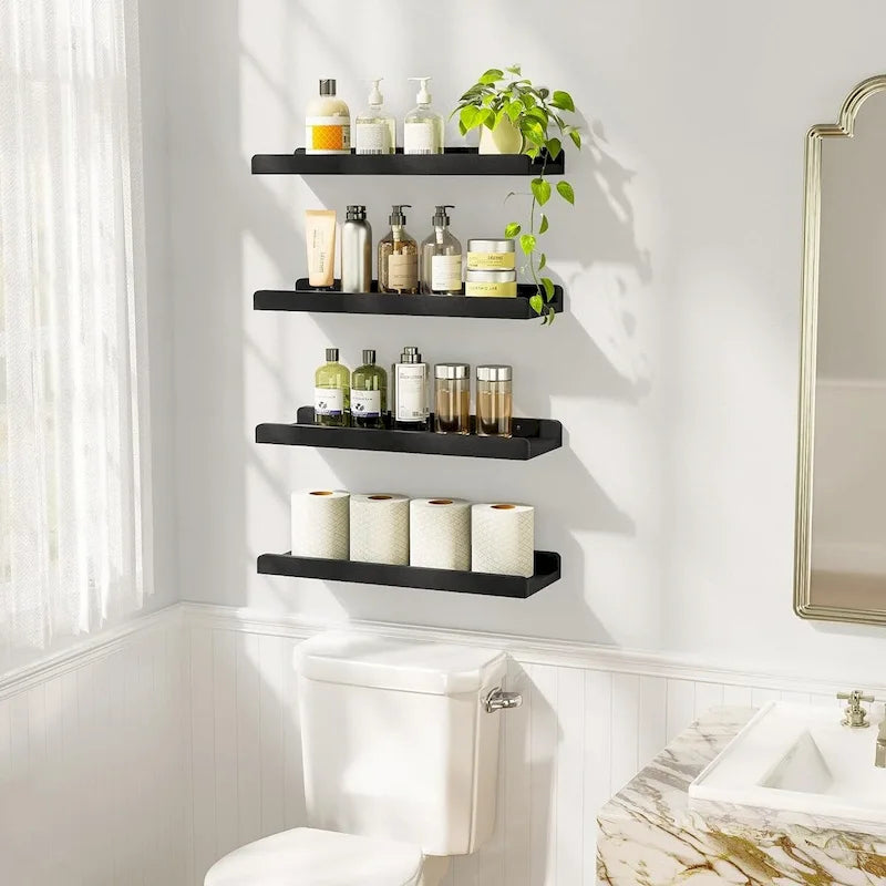 white Floating Shelves for Wall Set of 4,,15.6 Inch