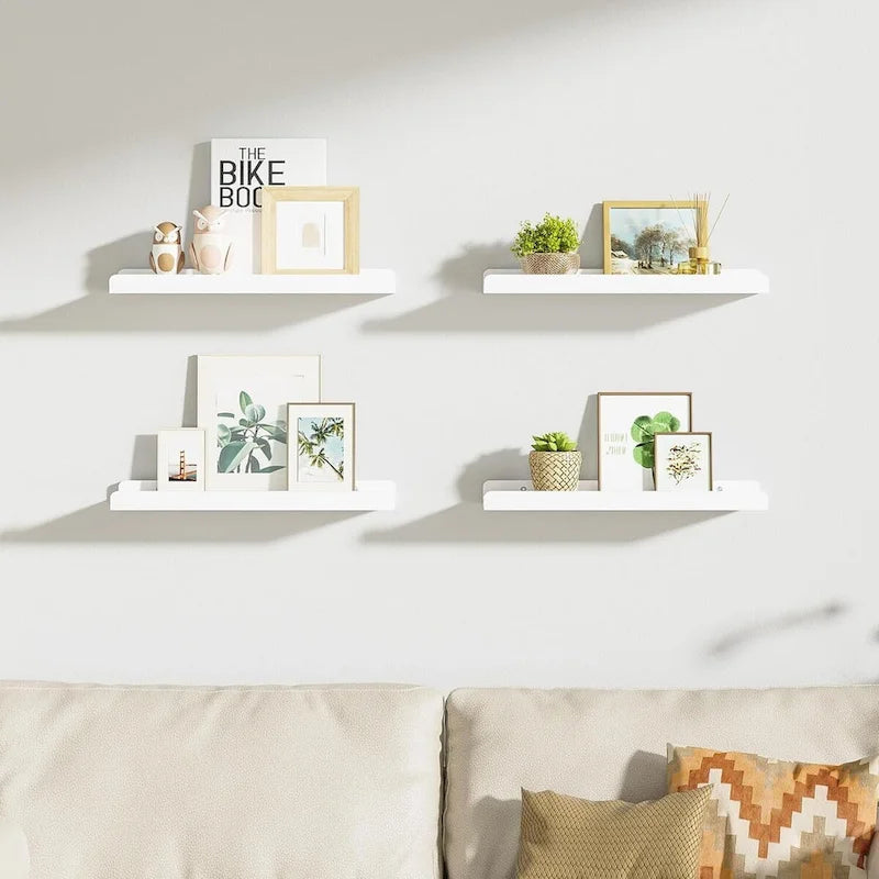 white Floating Shelves for Wall Set of 4,,15.6 Inch