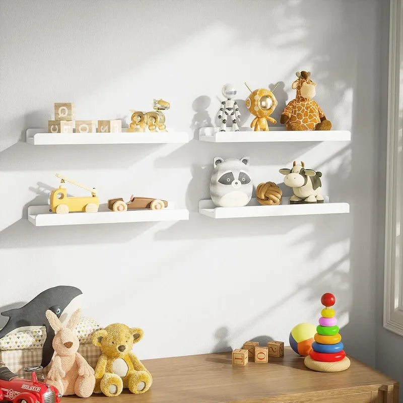 white Floating Shelves for Wall Set of 4,,15.6 Inch