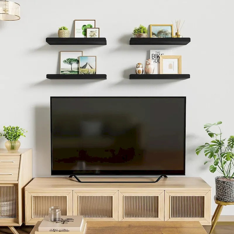 white Floating Shelves for Wall Set of 4,,15.6 Inch