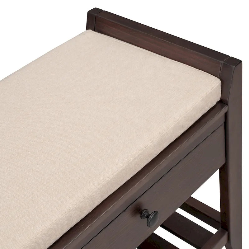 Shoe Rack with Cushioned Seat and Drawers, Multipurpose Entryway Storage Bench