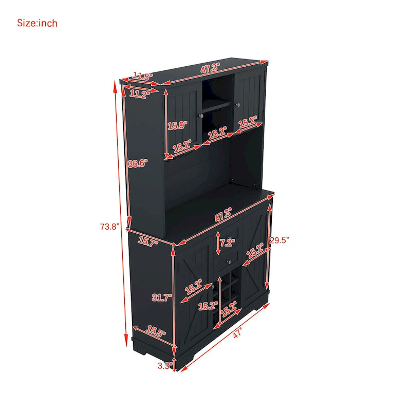 Coffee Bar Cabinet Kitchen Cabinet with Storage,Wine Cabinet with Drawers shelves and cabinets,Buffet Wine & Glass Racks