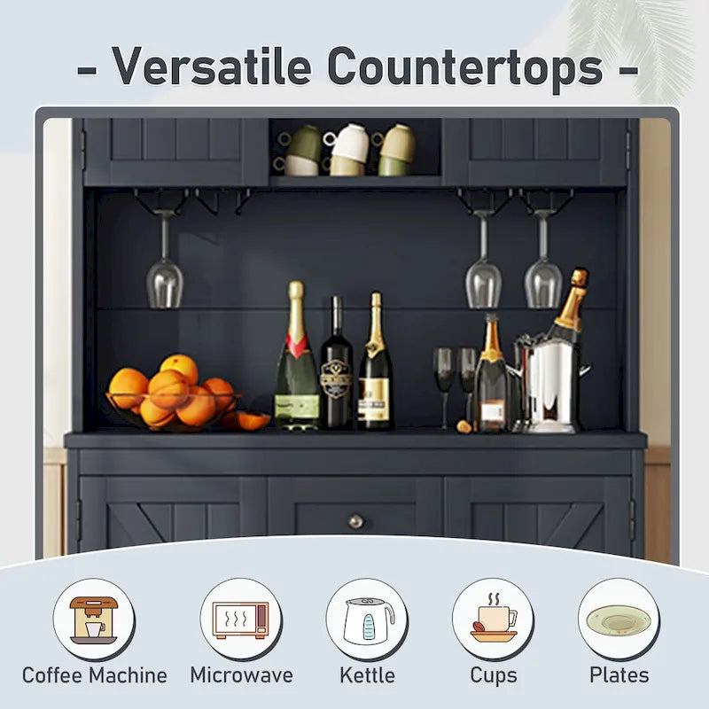 Coffee Bar Cabinet Kitchen Cabinet with Storage,Wine Cabinet with Drawers shelves and cabinets,Buffet Wine & Glass Racks
