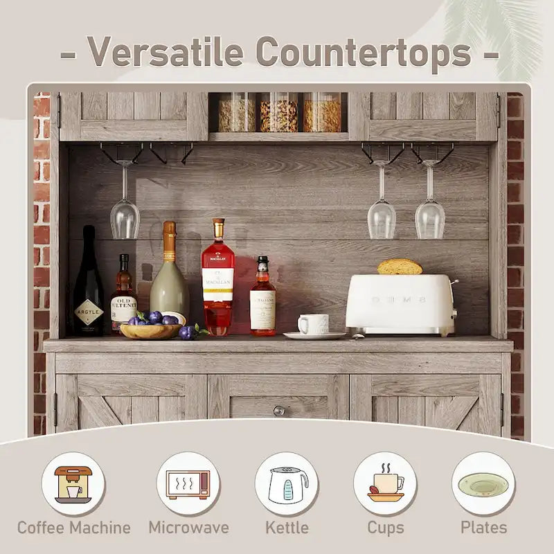 Coffee Bar Cabinet Kitchen Cabinet with Storage,Wine Cabinet with Drawers shelves and cabinets,Buffet Wine & Glass Racks